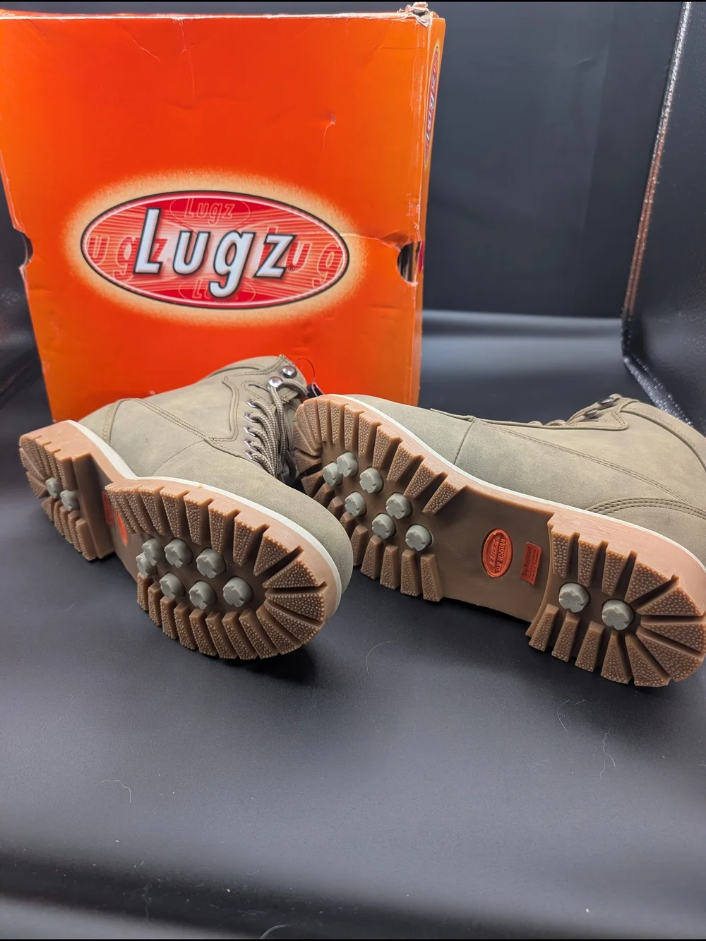 Lugz Women's Tan Work Boots - Rugged Lace-Up Safety Style